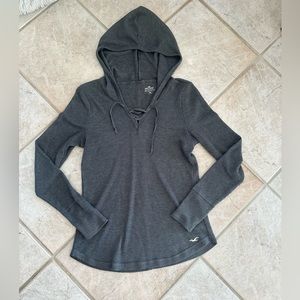 Grey Waffle Hollister Long Sleeve with Hood